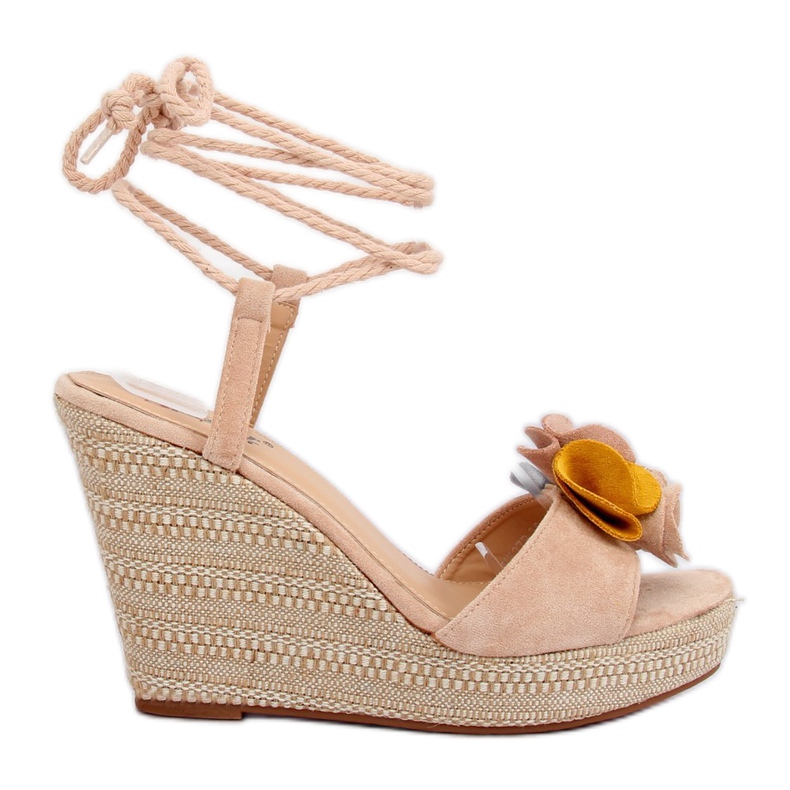 Sandali con zeppa beige YY27P Beige