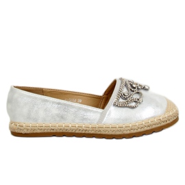 Espadrillas in argento con corona, H-6558 Silver grigio