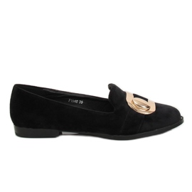 Mocassini in velluto nero F1048 Black