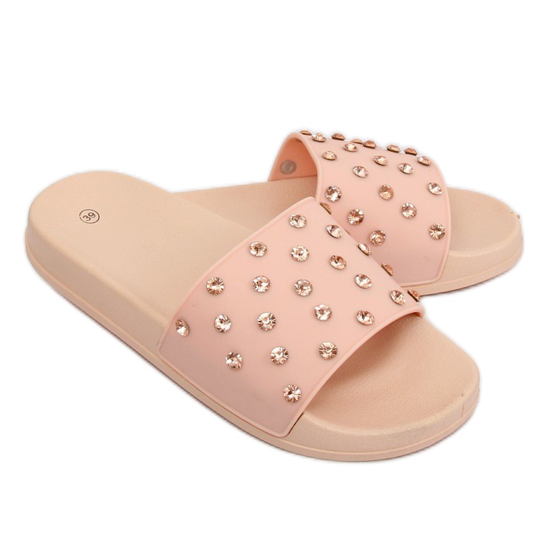 Rosa CK67P Pantofole rosa con pietre