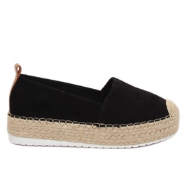 Nero BL247 Espadrillas nere su suola alta