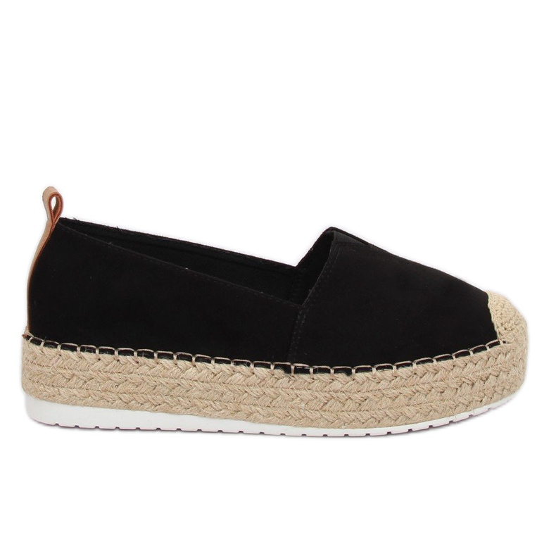 Nero BL247 Espadrillas nere su suola alta