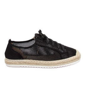 Espadrillas nere allacciate B752S-BL Black nero