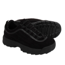 Nero 81016 Scarpe sportive in camoscio nero