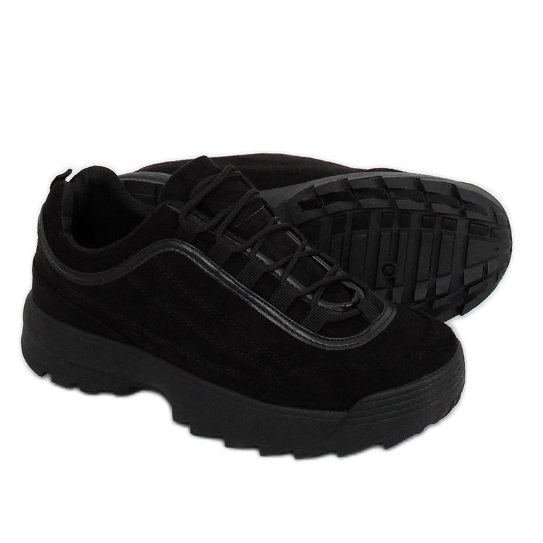 Nero 81016 Scarpe sportive in camoscio nero