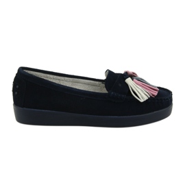 Mocassini donna in camoscio Filippo 661 blu navy