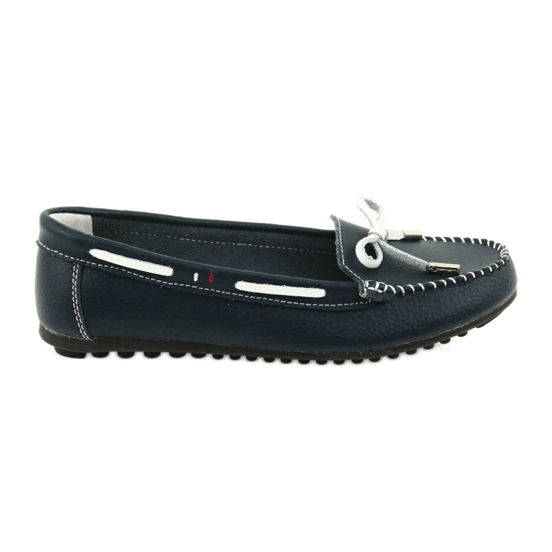 Mocassini donna in pelle Filippo 141 blu navy bianca