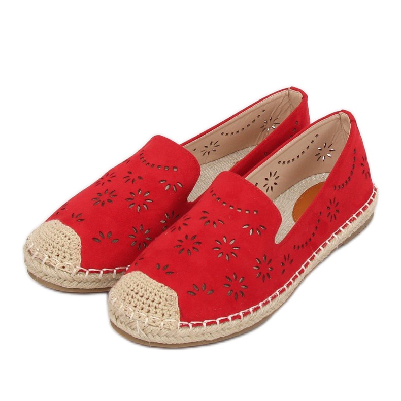 Espadrillas rosse traforate 9023 Red rosso