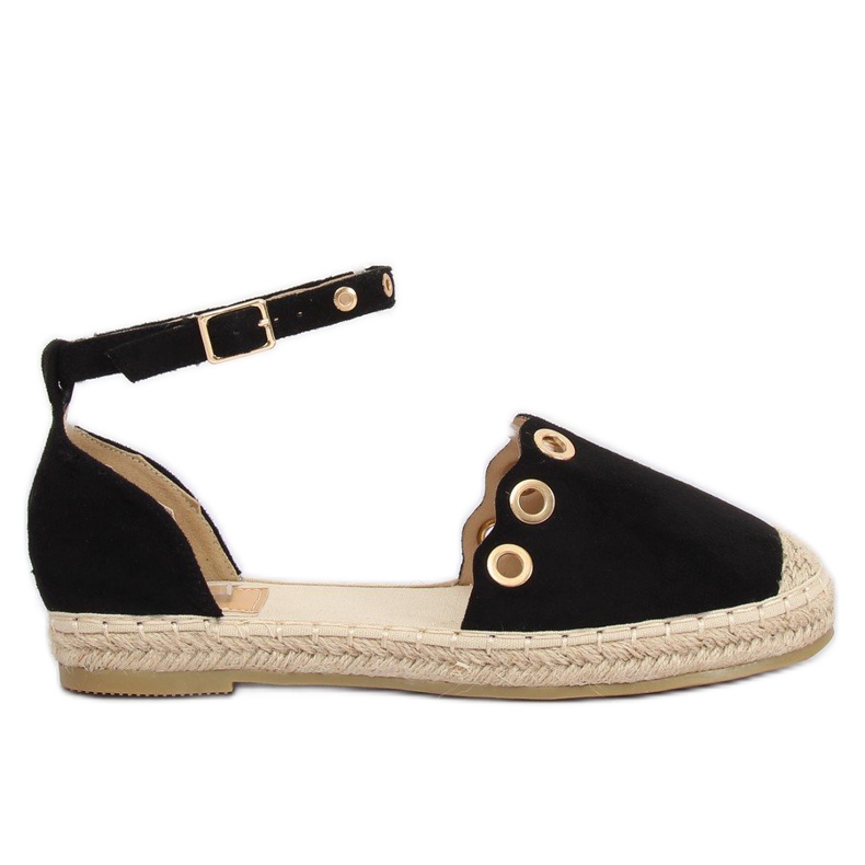 Espadrillas con cinturino nero LX170 Nero