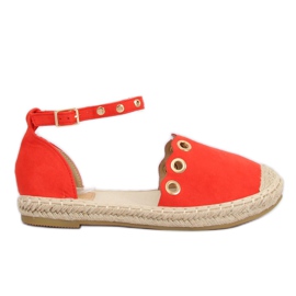 Espadrillas con cinturino rosso LX170 Red