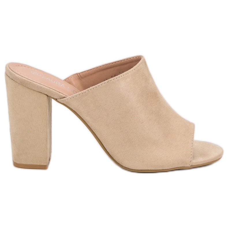 Laura Mode Pantofole in pelle scamosciata su un bar marrone