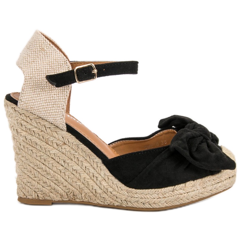 Espadrillas su décolleté con zeppa nero