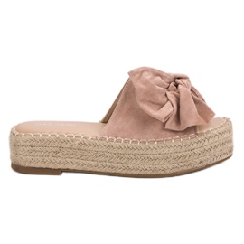 Pantofole Espadrillas Sulla Piattaforma rosa