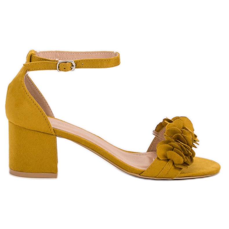 Nio Nio Sandali In Camoscio Con Fiori giallo