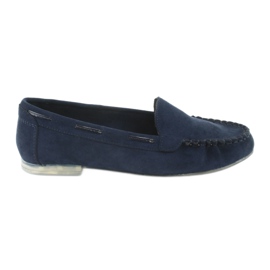 Mocassini da donna in camoscio Sergio Leone 722 blu navy
