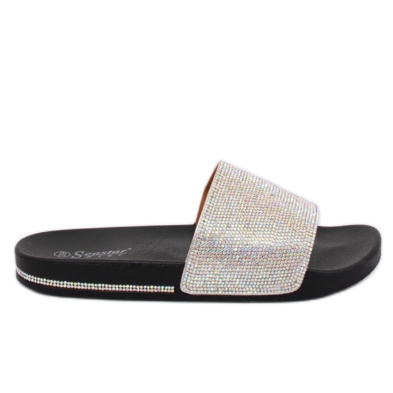 Nero BG21P Pantofole nere con zirconi
