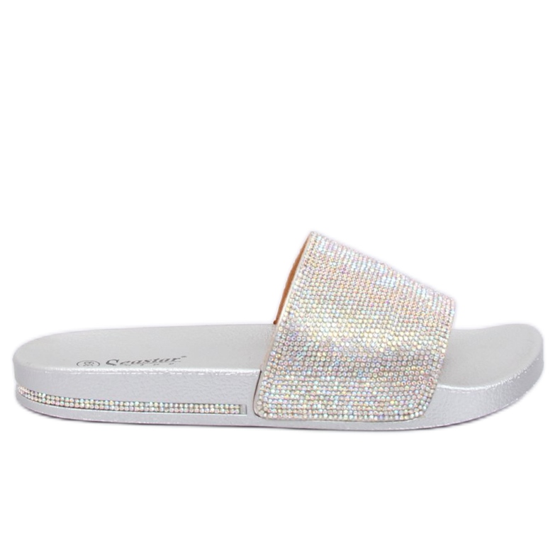 Ciabatte in argento con zirconi BG21P Argento grigio
