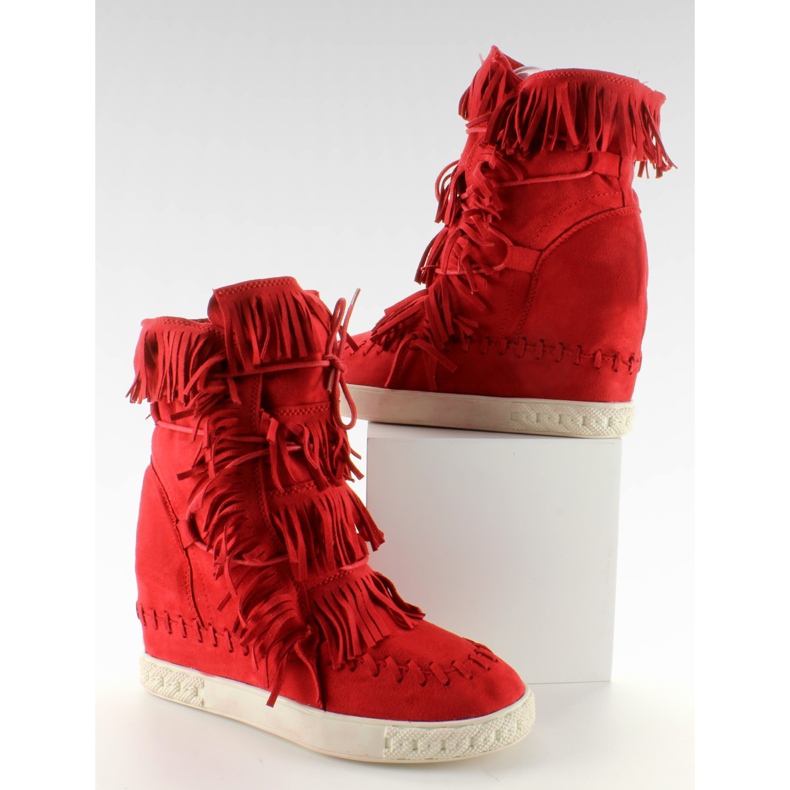 Sneakers in camoscio con frange BL-10 Red II-GAT rosso