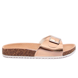 Champagne metallizzato DD94P Pantofole champagne rosa