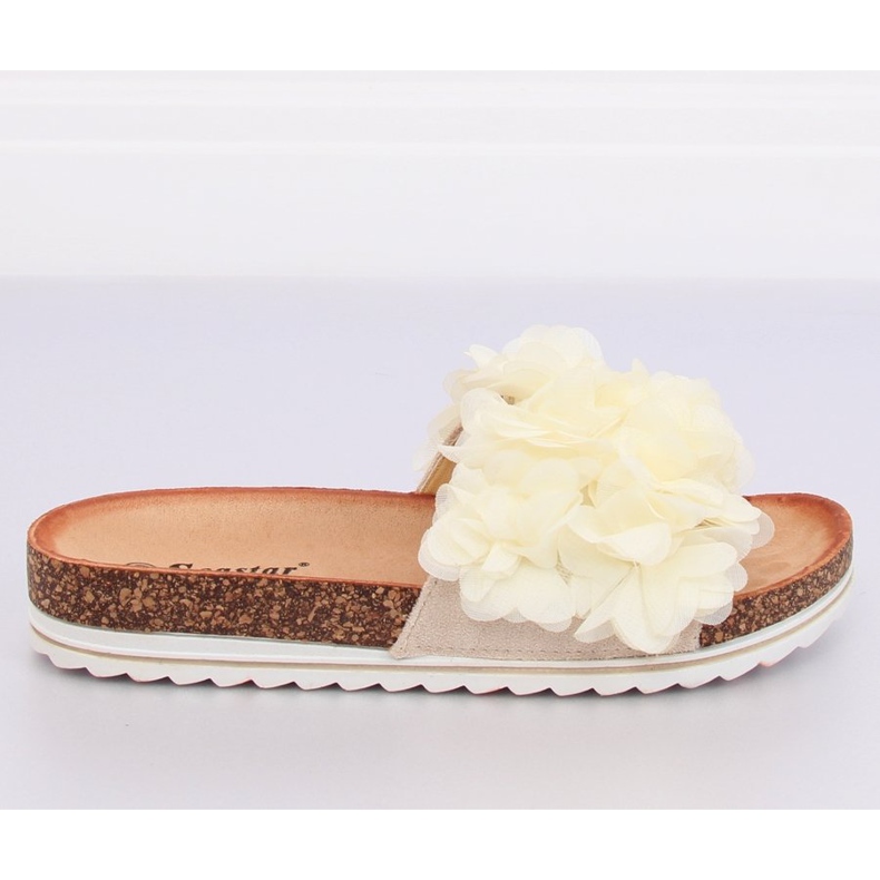 Flower power beige BG47P Pantofole beige