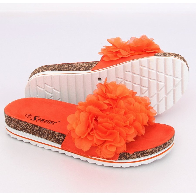 Flower power arancione BG47P Pantofole arancioni arancia