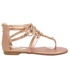Sandali con pietre champagne JH64P Champagne rosa