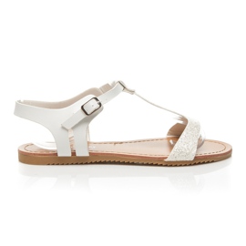 L. Lux. Shoes Sandali glitterati bianco