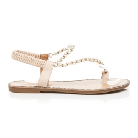 Fama Infradito Con Perle marrone