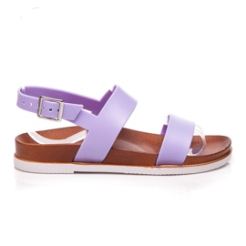 Best Shoes Sandali piatti in gomma viola