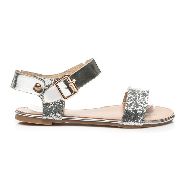 Top Shoes Sandali Bassi Con Glitter grigio