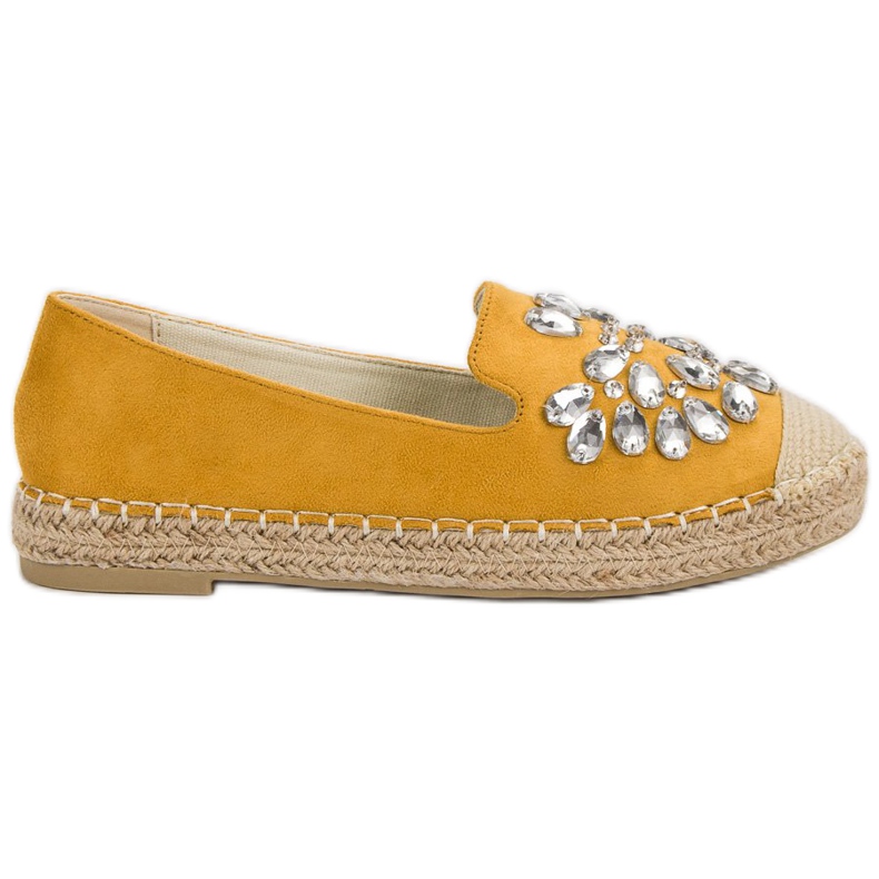 Small Swan Espadrillas In Camoscio Con Ornamenti giallo