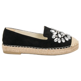 Small Swan Espadrillas In Camoscio Con Ornamenti nero