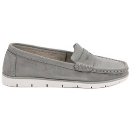 Mocassini VINCEZA in pelle grigio