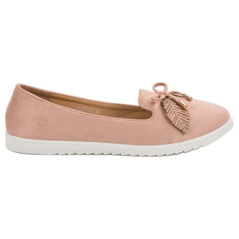 Comer Ballerine in camoscio cipria rosa