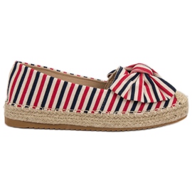 Espadrillas a righe multicolore rosso