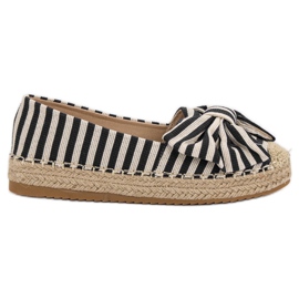 Espadrillas a righe nero marrone