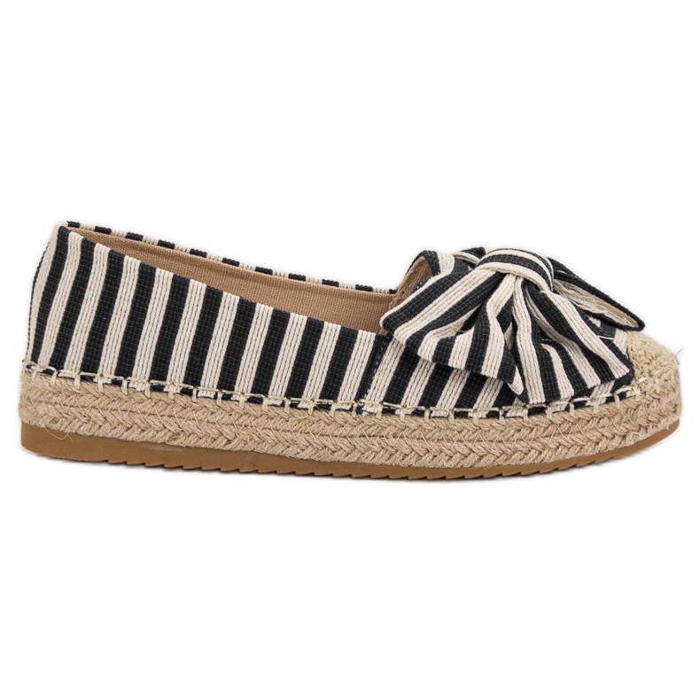 Espadrillas a righe nero marrone