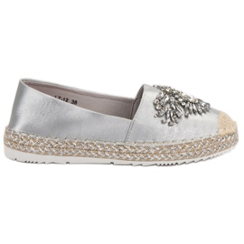 Espadrillas grigie con ornamenti grigio