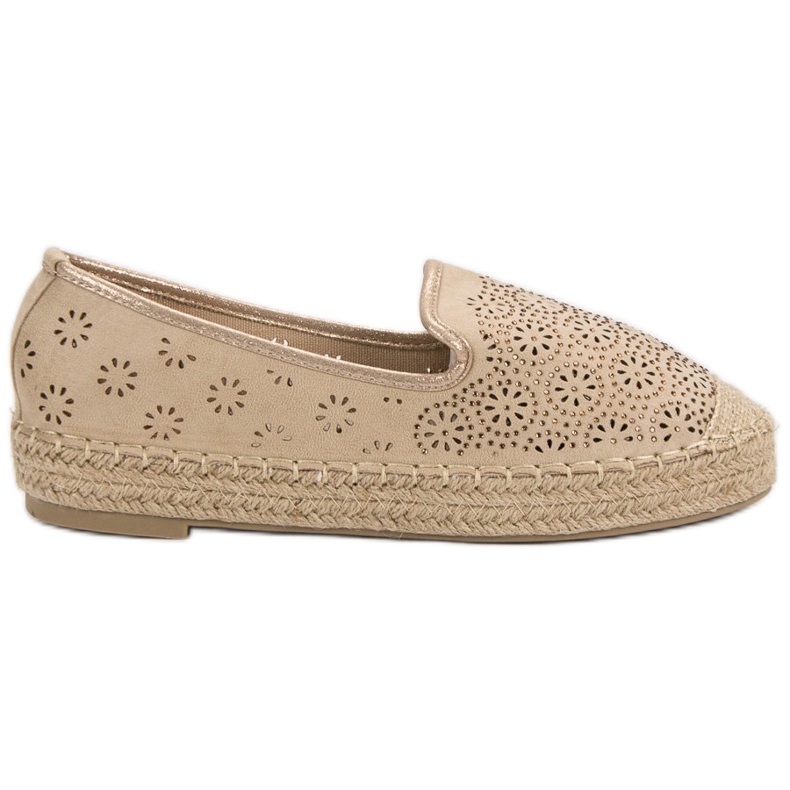 Espadrillas traforate in pelle scamosciata marrone