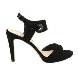 Sandali in pelle su tacco Edeo 3208 nero