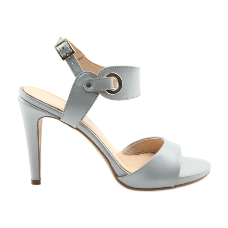 Sandali in pelle su spilla Edeo 3208 grigio