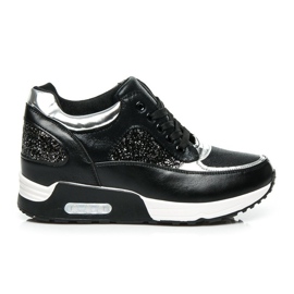 L&H Scarpe da ginnastica lucide nero