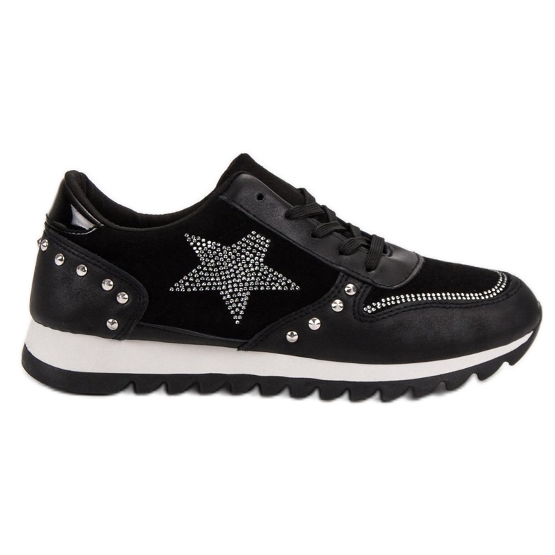 Scarpe sportive con cristalli nero