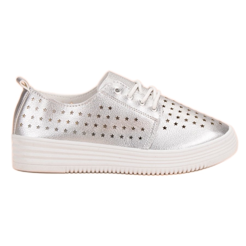 Sneakers traforate argento grigio