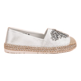 Espadrillas bianche con ornamenti bianco
