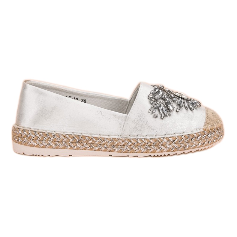 Espadrillas bianche con ornamenti bianca