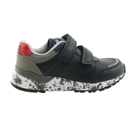 Scarpe sportive American Club, inserto in pelle BS11 05 grigio rosso blu navy