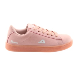Scarpe sportive American Club BS07, inserto in pelle rosa