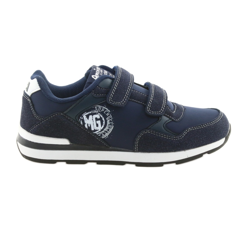 Soletta in pelle American Club BS01 bianca blu navy