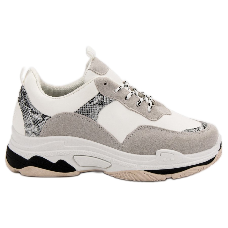 Sneakers Bianche Con Motivo nero marrone